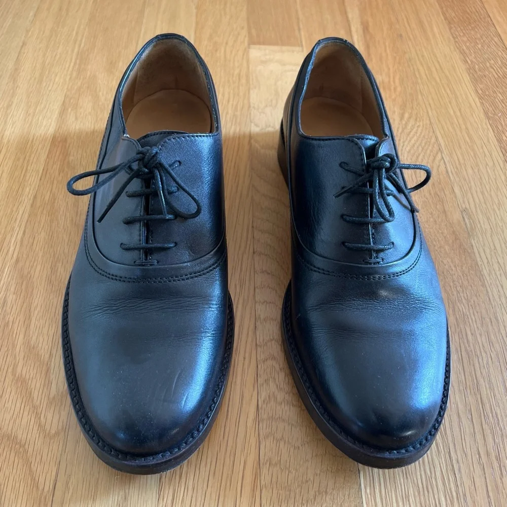 A.P.C. Black Leather Lace-Up Derbies